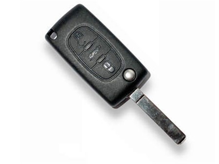 Peugeot 307 flick key with 3 button remote control